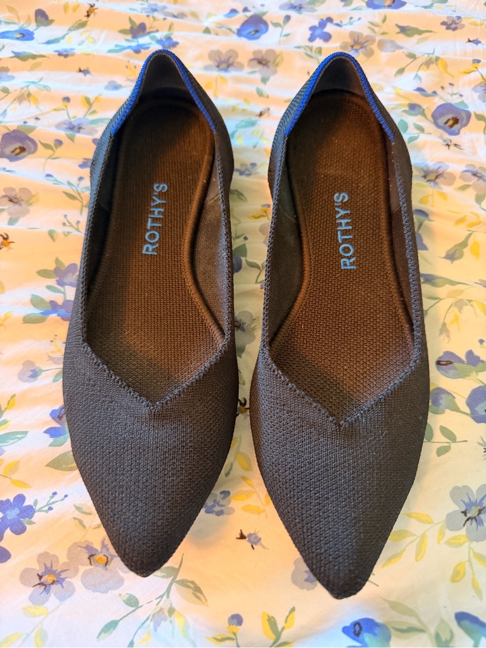 Rothy's Black Pointed Knit Flats